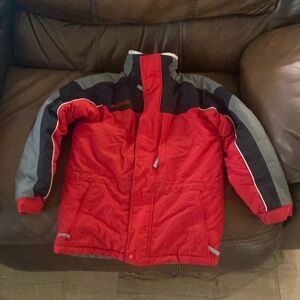Red black gray Columbia Sportswear Coat Jacket Kids 10/12